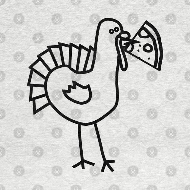 Thanksgiving Turkey with Pizza Slice Outline by ellenhenryart